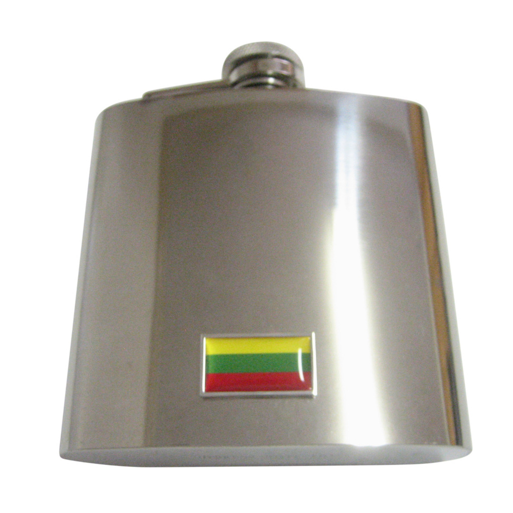 Thin Bordered Lithuania Flag 6oz Flask - image 1